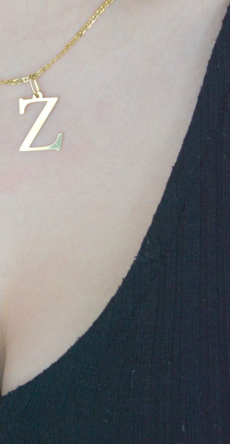 Złota zawieszka literka Z 2 cm próba 585 Literka Z 2 cm. Złota zawieszka literka Z 2 cm próba 585..jpg